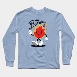 Cute Mascot Fire Long Sleeve T-Shirt